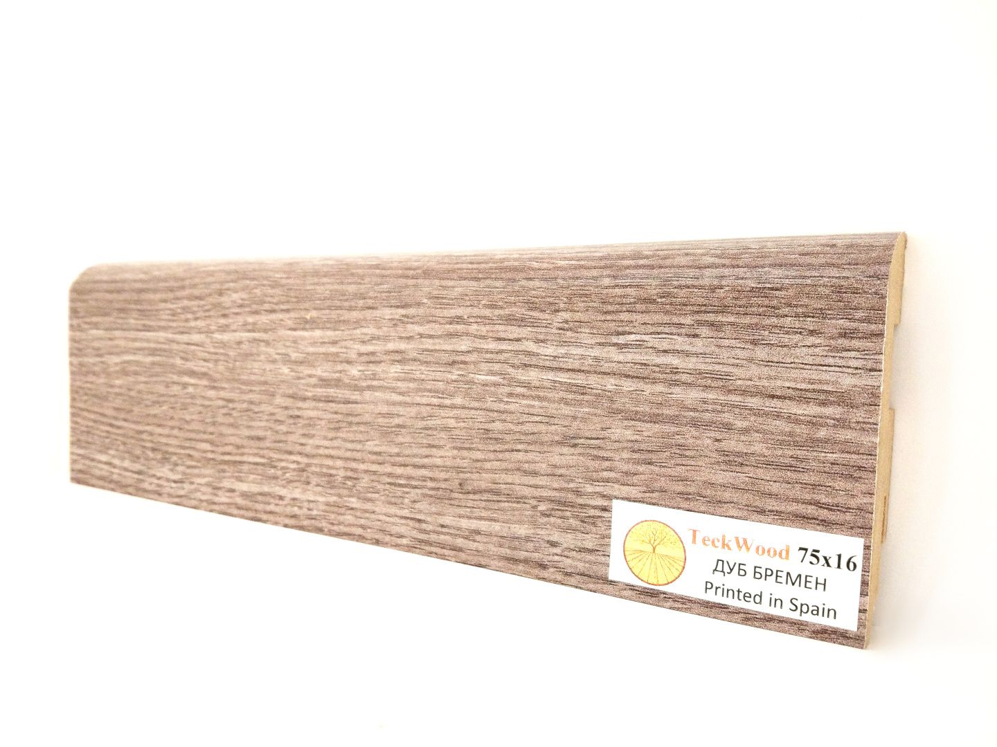 Плинтус МДФ TECKWOOD прямой Дуб Бремен 75х16х2150